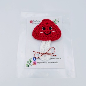 Ciupercuță din bumbac, mărțișor croșetat  - bijuterii - mărțișor - Artynos.ro