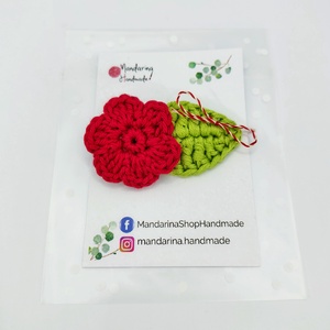 Floricica cu frunza, martisor crosetat  - Artynos.ro