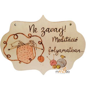 Nu deranja! Meditatie în curs de desfasurare., Casă & Stil de viață, Accesorii pentru decorat casa, Picturi murale, Artă de perete din lemn, Gravare, pirogravură, Prelucrarea lemnului, ARTYNOS