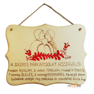 Tablita pirogravata - Ingredientele unei relatii reusite, Casă & Stil de viață, Accesorii pentru decorat casa, Picturi murale, Artă de perete din lemn, Gravare, pirogravură, Prelucrarea lemnului, ARTYNOS