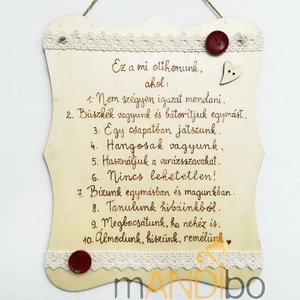 Tablita pirogravata - regulile casei , Casă & Stil de viață, Accesorii pentru decorat casa, Picturi murale, Artă de perete din lemn, Gravare, pirogravură, Prelucrarea lemnului, ARTYNOS
