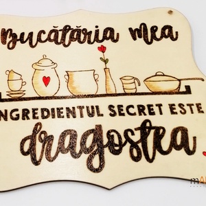 Tablita pirogravata - Bucataria mea, Casă & Stil de viață, Accesorii pentru echipamente de bucătărie, Decorații de bucătărie, Decorațiuni de bucătărie, Gravare, pirogravură, Prelucrarea lemnului, ARTYNOS