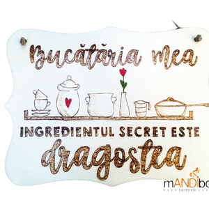 Tablita pirogravata - Bucataria mea, Casa & Stil de viata, Accesorii pentru echipamente de bucatarie, Decoratii de bucatarie, Decoratiuni de bucatarie, Gravare, pirogravura, Prelucrarea lemnului, ARTYNOS