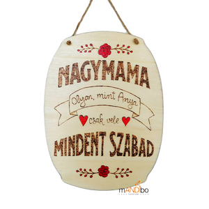 Tablita pirogravata - Bunica 1, Casă & Stil de viață, Accesorii pentru decorat casa, Decorațiuni de pereți, decorațiuni suspendate, Decorațiuni suspendate, Gravare, pirogravură, Prelucrarea lemnului, ARTYNOS