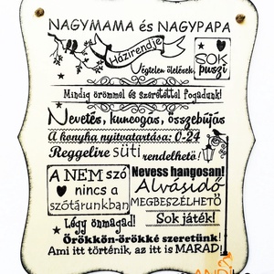Tablita decorativa - regulile bunicilor, Casă & Stil de viață, Accesorii pentru decorat casa, Decorațiuni de pereți, decorațiuni suspendate, Decorațiuni suspendate, Gravare, pirogravură, Prelucrarea lemnului, ARTYNOS