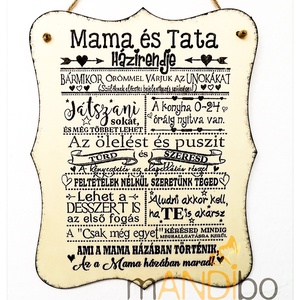 Tablita decorativa - regulile bunicilor 2, Casă & Stil de viață, Accesorii pentru decorat casa, Decorațiuni de pereți, decorațiuni suspendate, Decorațiuni suspendate, Gravare, pirogravură, Prelucrarea lemnului, ARTYNOS