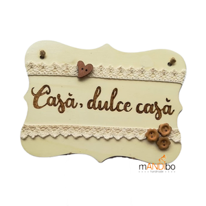 Tabliță pirogravată personalizabilă- Casă, dulce casă, Casă & Stil de viață, Accesorii pentru decorat casa, Decorațiuni de pereți, decorațiuni suspendate, Decorațiuni suspendate, Gravare, pirogravură, Prelucrarea lemnului, ARTYNOS