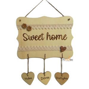 Tabliță pirogravată personalizabilă- Casă, dulce casă - casă & stil de viață - accesorii pentru decorat casa - decorațiuni de pereți, decorațiuni suspendate - decorațiuni suspendate - Artynos.ro