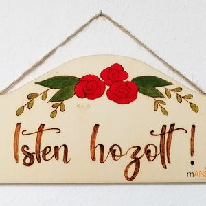 Tabliță pirogravată - Dulce casă - Bine ai venit - casă & stil de viață - accesorii pentru decorat casa - decorațiuni de pereți, decorațiuni suspendate - decorațiuni suspendate - Artynos.ro