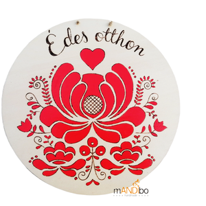 Tăbliță pirogravată rotundă - Casă dulce casă  - Bine ai venit - casă & stil de viață - accesorii pentru decorat casa - decorațiuni de pereți, decorațiuni suspendate - decorațiuni suspendate - Artynos.ro