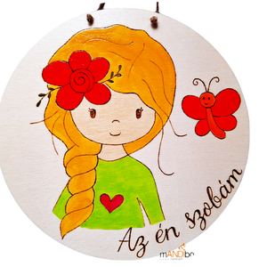 Tablita pirogravata - pentru copii, Casă & Stil de viață, Accesorii pentru decorat casa, Decorațiuni de geam și decorațiuni de ușă , Ornamente de ușă , Gravare, pirogravură, Prelucrarea lemnului, ARTYNOS