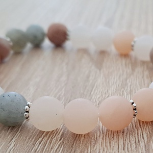 Bratara minerala Moonstone-Sunstone - bijuterii - brățări - brățară cu mărgele - Artynos.ro