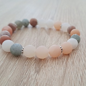 Bratara minerala Moonstone-Sunstone - bijuterii - brățări - brățară cu mărgele - Artynos.ro