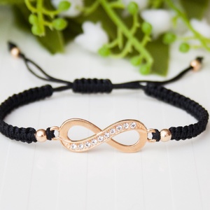 Bratara impletita din macrame - Infinit negru, Bijuterii, Bratari, Bratara impletita, bratara din fire, Innoda, ARTYNOS