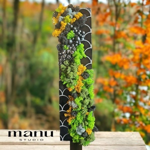 Tablou licheni stabilizati,15x60 cm - casă & stil de viață - accesorii pentru decorat casa - decorațiuni de pereți, decorațiuni suspendate - tablou cu licheni - Artynos.ro
