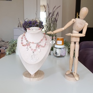 Set bijuterii unicat Grădina Lunii � Cuart, jasp, sidef și oțel inoxidabil - bijuterii - seturi de bijuterii - Artynos.ro