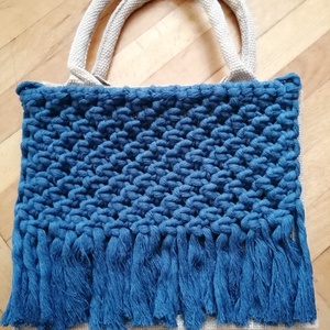 Geantă tote din iută cu model macrame  - Artynos.ro