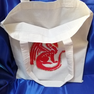 Sacoșă dragon roșu - genți și portofele - geantă pentru cumpărături - totebaguri - Artynos.ro