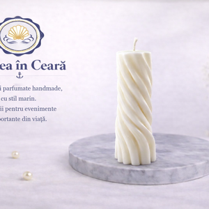 Lumanare spirala handmade � decor elegant Marea in Ceara, Accessorii si unelte, Materie prima mixta, Lumanare, , ARTYNOS