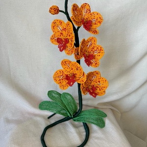 Orhidee realizata manual din mărgele , Accesorii locuință, Accesorii pentru decorat casa, Suport de flori, Buchete de flori, Aranjament de flori, Altele, ARTYNOS