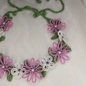 Coroniță cu flori din mărgele  - îmbrăcăminte și modă - accesorii păr - bandă de păr și agrafe păr - Artynos.ro