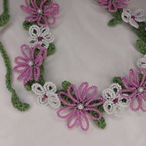 Coroniță cu flori din mărgele  - îmbrăcăminte și modă - accesorii păr - bandă de păr și agrafe păr - Artynos.ro
