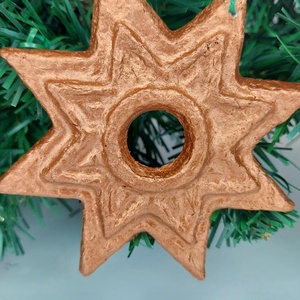 Glob de Crăciun,Steluță pentru brad din papier-mâché  handmade, eco-friendly - crăciun - decorațiuni de crăciun de casă - globuri de crăciun - Artynos.ro