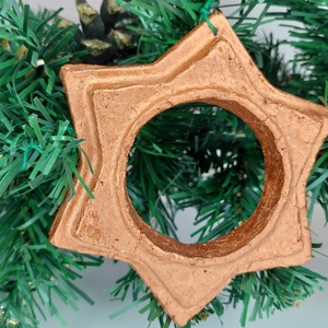 Glob de Crăciun,Steluță pentru brad din papier-mâché  handmade, eco-friendly - crăciun - decorațiuni de crăciun de casă - globuri de crăciun - Artynos.ro
