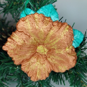 Glob de Craciun,Floare pentru brad din papier-mâché  handmade, eco-friendly - crăciun - decorațiuni de crăciun de casă - globuri de crăciun - Artynos.ro