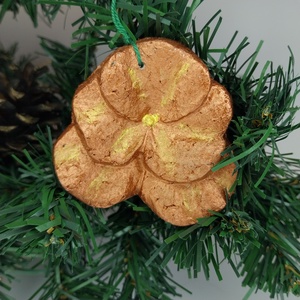 Glob de Craciun,Floare pentru brad din papier-mâché  handmade, eco-friendly - crăciun - decorațiuni de crăciun de casă - globuri de crăciun - Artynos.ro