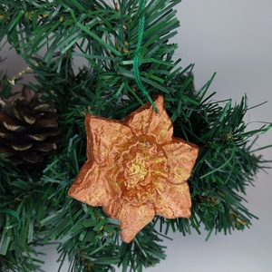 Glob de Craciun,Floare pentru brad din papier-maché  handmade, eco-friendly - Artynos.ro