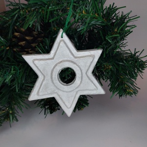 Glob de Craciun,Steluta pentru brad din papier-maché  handmade, eco-friendly - Artynos.ro