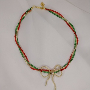 Choker cu fundita - crăciun - cadouri de moș crăciun - cadouri de moș crăciun - Artynos.ro