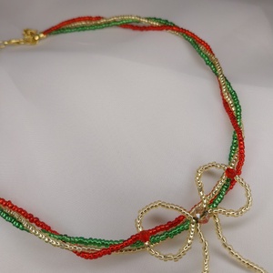 Choker cu fundita - crăciun - cadouri de moș crăciun - cadouri de moș crăciun - Artynos.ro