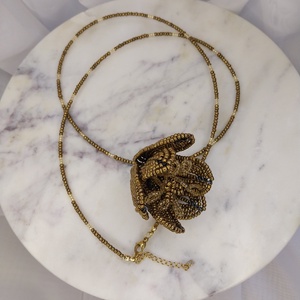 Colier lung cu lalea din mărgele  - bijuterii - mărțișor - Artynos.ro