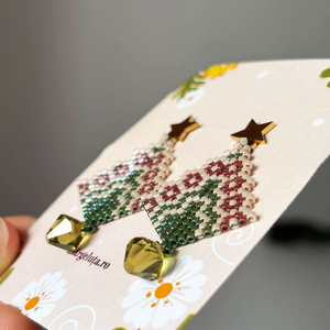 Cercei bradut , Bijuterii, Cercei, Cercei din margele, Broderie, ARTYNOS