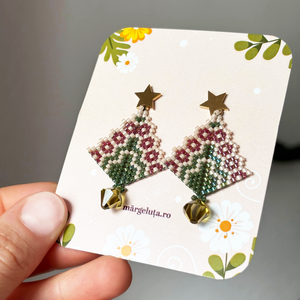 Cercei bradut  - bijuterii - cercei - cercei din mărgele - Artynos.ro