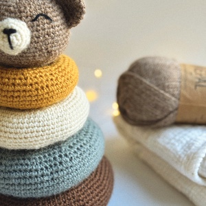 Bear Stacking Toy  - jucării și echipamente pentru copii - jocuri de construcții - Artynos.ro