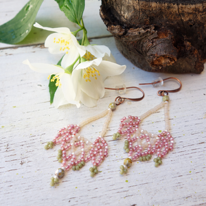 Cercei mărgele Roz - bijuterii - cercei - cercei și ornamente pentru urechi - Artynos.ro