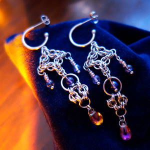Cercei Chainmail Byzantine Diamond - bijuterii - cercei - cercei și ornamente pentru urechi - Artynos.ro