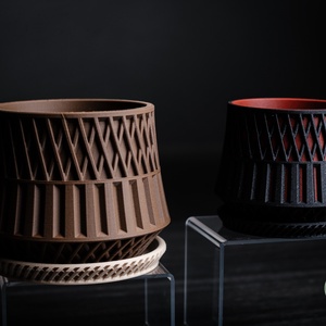 ghiveci decorativ imprimat 3D  axon - accessorii și unelte - obiecte de decorare - plastic - Artynos.ro