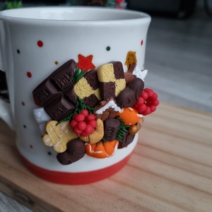 Cană decorată cu dulciuri - accesorii de crăciun - decorațiuni de crăciun de casă - decorațiuni pentru casă de crăciun - Artynos.ro