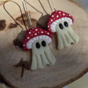 Cercei mashroom ghost, Bijuterii, Cercei, Cercei Hoops, Confectionarea bijuteriilor, ARTYNOS