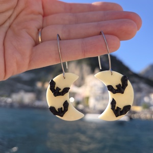 Cercei luna și lilieci - bijuterii - cercei - cercei hoops - Artynos.ro