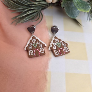 Cercei căsuță de turtă dulce - crăciun - cadouri de moș crăciun - cadouri de moș crăciun - Artynos.ro