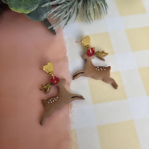 Cercei Reni zburători - crăciun - cadouri de moș crăciun - cadouri de moș crăciun - Artynos.ro