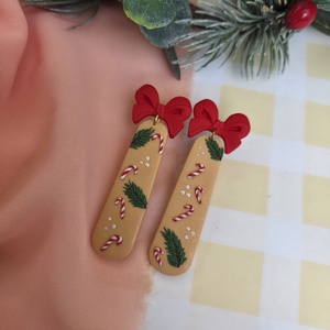 Cercei lungi cu pattern de Craciun si fundita, Craciun, Cadouri de Mos Craciun, Cadouri de Mos Craciun, Confectionarea bijuteriilor, ARTYNOS