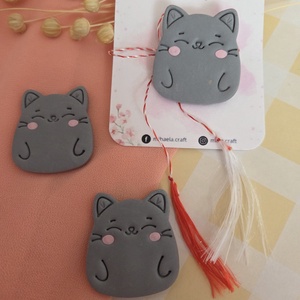 Brosa Martisor Pisic grasut, Bijuterii, Martisor, Confectionarea bijuteriilor, ARTYNOS