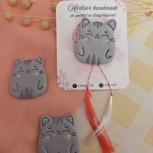 Broșă Mărțișor Pisic grăsuț - bijuterii - mărțișor - Artynos.ro