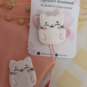 Broșă Mărțișor Pisic grăsuț - bijuterii - mărțișor - Artynos.ro